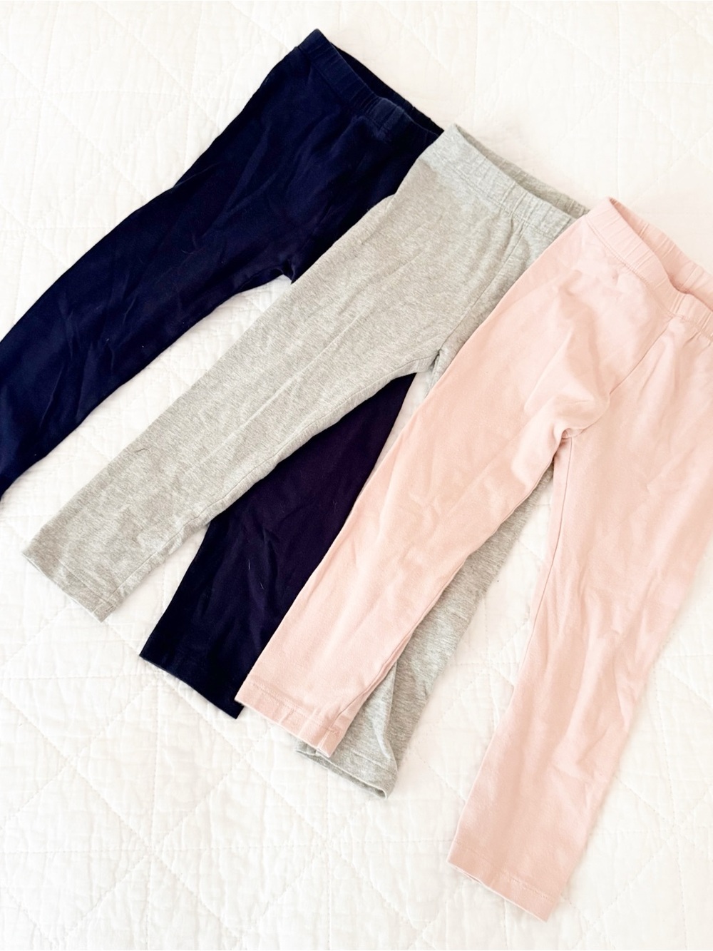 GAP Kids 3T 3-Pack Leggings in Navy, Heather Gray & Light Pink